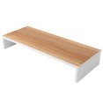 thumbnail image 1 of TFixol Wooden Monitor Stand Desktop Keyboard Storage Rack Desktop Riser Stand Easy Installation for Computer Monitor Laptop Brown, 1 of 6