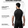 thumbnail image 3 of Exxact Sports Men’s BJJ Rash Guard Short Sleeve, IBJJF Ranked No Gi Jiu Jitsu Compression Shirt for MMA Grappling & Training - (Black/White, AXL), 3 of 7
