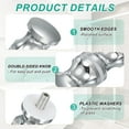 thumbnail image 3 of Uxcell Glass Shower Door Handle, Aluminum Alloy Back-to-Back Knob for Replacement Silver, 3 of 7