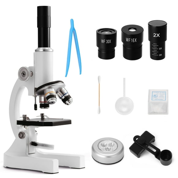 64X-2400X Monocular Optical Microscope Elementary School Children Science Experimental Biology Teaching Microscope Children Birthday Gifts