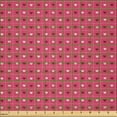 thumbnail image 2 of Ambesonne Valentine's Day Fabric by the Yard Microfiber, Hearts Squares Art, 5 Yards, Dried Rose and Dark Coral, 2 of 2