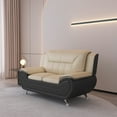 thumbnail image 3 of Uspridefurniture Carlock 61.3'' Faux Leather Pillow Top Arm Loveseat,Camel/Black, 3 of 5