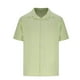 thumbnail image 4 of Blusa y camisa de manga corta con cuello vuelto para hombre, informal, de color liso, a cuadros, con botones, de manga corta, con cuello vuelto, blusas de poliéster para hombre, 4 of 6