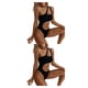 thumbnail image 3 of Guardurnaity Bikinis para mujer, transpirables, sin alambre, elásticos, de repuesto, Sexy, elegante, para playa, para nadar, traje de baño negro Negro METRO 2piezas, 3 of 6
