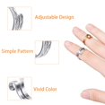 thumbnail image 3 of Ubuymart Paquete de 2 anillos de ganchillo para dedos, anillo de tensión de ganchillo ajustable, guía de hilo abierta de metal, soportes para dedos, dedales para tejer para ganchillo, color plateado, 3 of 5