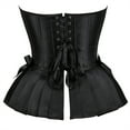 thumbnail image 4 of Grebrafan Corset Halloween Party Floral Pleated Trim Bustier Black Red 4XL, 4 of 5