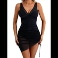 thumbnail image 2 of Traje de Baño de Dos Piezas para Mujer, Traje de Baño con Control de Abdomen, Adelgazante, Pareo Transparente, Traje de Baño Negro L, 2 of 10