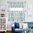 thumbnail image 2 of Green Garden Vintage Kitchen Curtains Sets for Windows 24 Inch Length, Modern Art Building Boat Tree Rod Pocket Window Treatments Tier Curtains and Valances Set for Bedroom/Bathroom, 2 of 8