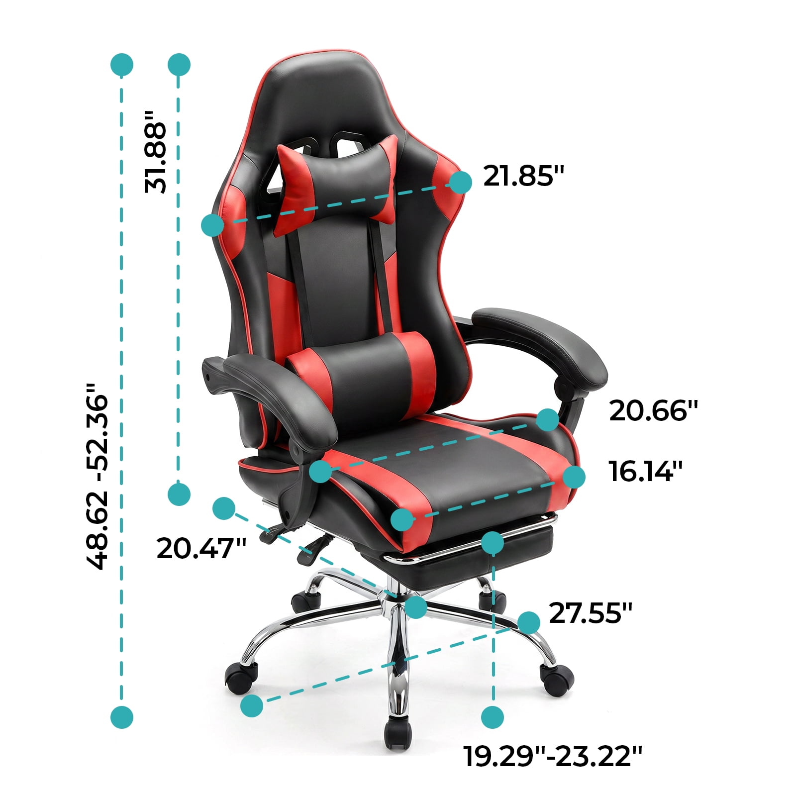 Alvantor Gaming Chair, Adjustable Backrest and Height, Ergonomic Computer Chair with Footrest and Lumbar Support, 275lb Capacity