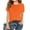 Orange, variant on Girls Solid Color Summer Short Sleeved Casual Shirt Children Kids Round Neck Tee Tops for 5-14 Years