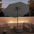 thumbnail image 2 of Gymax 10 FT Solar Patio Umbrella w/96 Multi-colored LED Lights & 9 Modes Vented Top Gray, 2 of 10