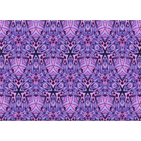 Ahgly Company Machine Washable Indoor Rectangle Transitional Heliotrope Purple Area Rugs, 5' x 7'