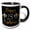Black/White, variant on 3drose, Elegant Image of Gold Fleur De Lis Happy 25th Birthday, 11oz Magic Transforming Mug