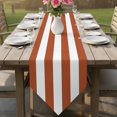 thumbnail image 6 of Burnt Orange Striped Table Runner Linen Burlap Table Runner 90 Inches Long Modern Orange Stripes Farmhouse Dresser Scarves for Kitchen Island Coffee Dining Room Party Holiday Decoration 13"x90", 6 of 8