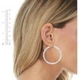 thumbnail image 3 of Floreo 10k White Gold 40mm x 3mm High Polish and Satin Finish Round Tube Hoop Earrings, 3 of 3
