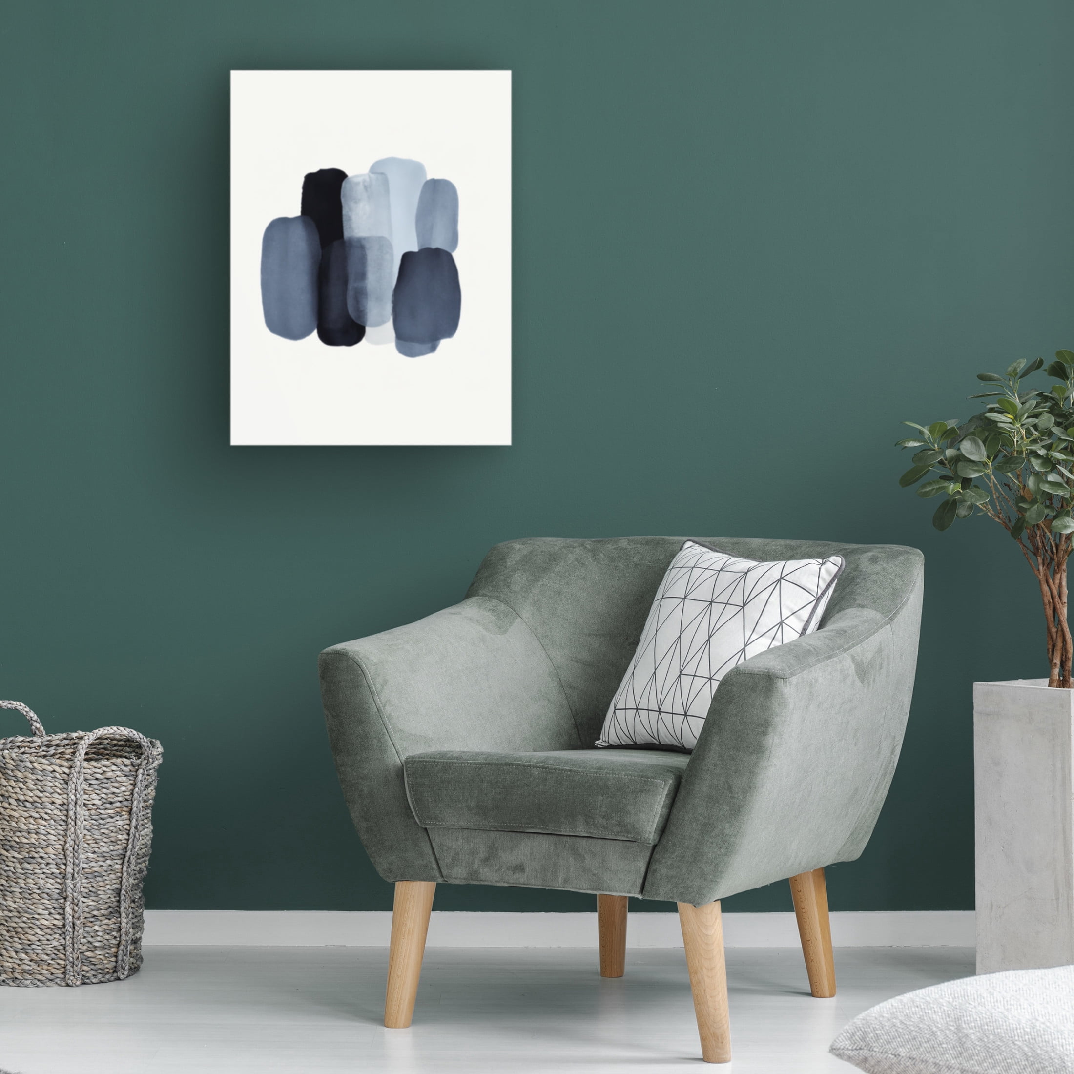 Canvas Wall Art - Tom Quartermaine 'Blue Watercolor Strokes 2' Wall Art for Living Room, Bedroom, or Office Décor by Trademark Fine Art - 14 x 19 Inches