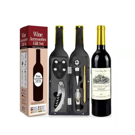 

Wine Opener Set Wine Corkscrew Opener Gift Set Foil Cutter Wine Pourer N Stopper Wine Opener Kit Gift Ideas Women N Men