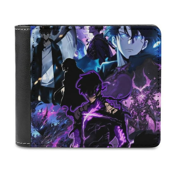 Solo Leveling Slim Bifold Wallet Purse Leather Wallets for Men Women Card Holder Wallets - Thin & Stylish