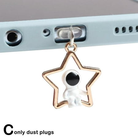 

Astronaut Dust Plug Charm Cute Charge Port Anti Dust Plug Kawaii USB Type C Plug for iPhone Earphone Jack Stopper Cap Pendant O6K0