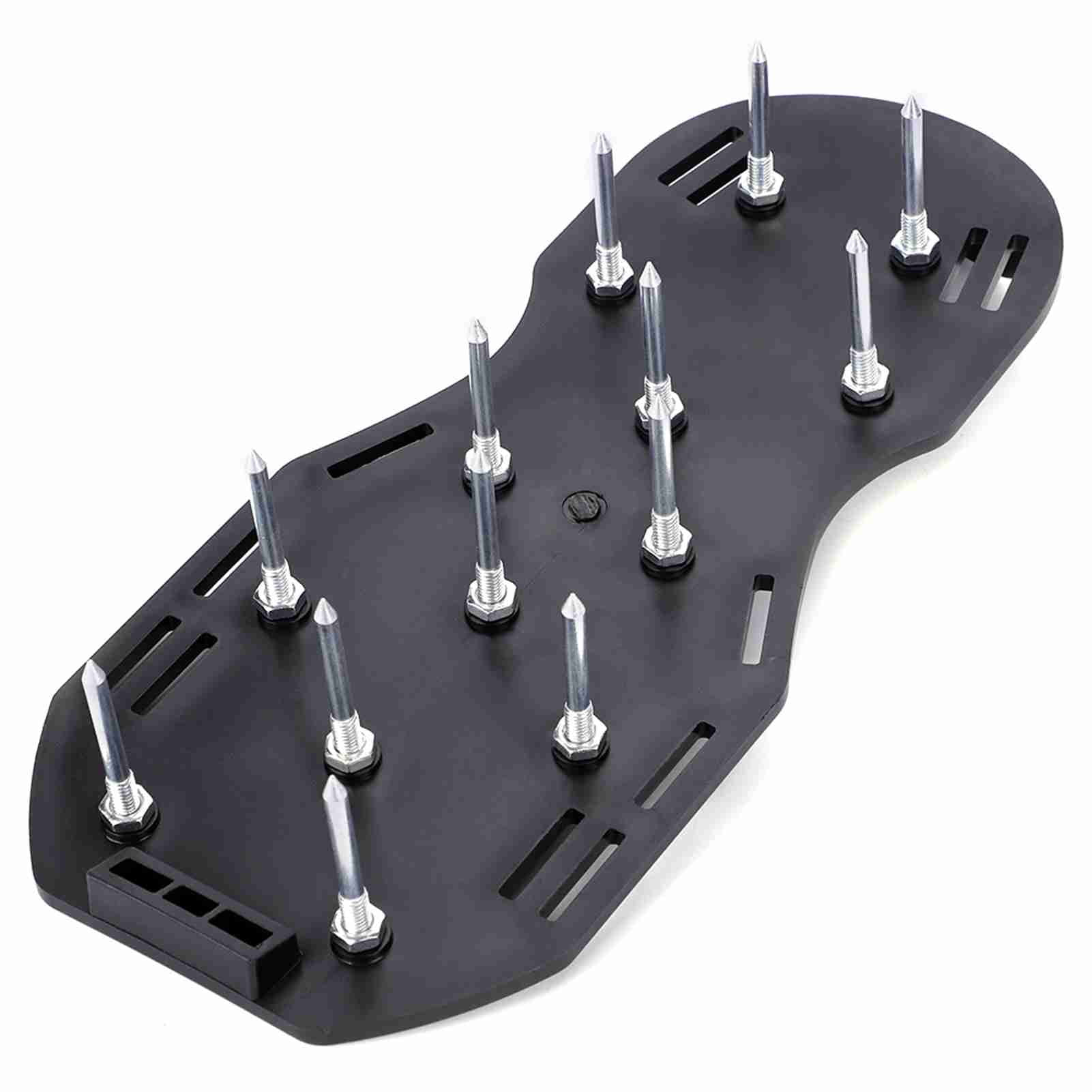 YAHHU Heavy Duty Lawn Aerator Shoes 3 Straps Spiked Sandals for Soil Aeration, 11.81 inches / 30 cm, Green/Black