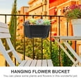 thumbnail image 2 of Greenadscape 2 Sets Space Saving Wooden Finish Hanging Flower Pot for Balcony Flower Planter, 2 of 8