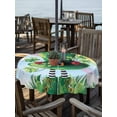 thumbnail image 3 of Round Outdoor Tablecloth With Umbrella Hole And Zipper– St. Patrick's Day Waterproof Patio Table Cover for Party, Picnic, Backyard, 60" Dia. , Leprechauns Green Clovers Hat Rainbow, 3 of 8