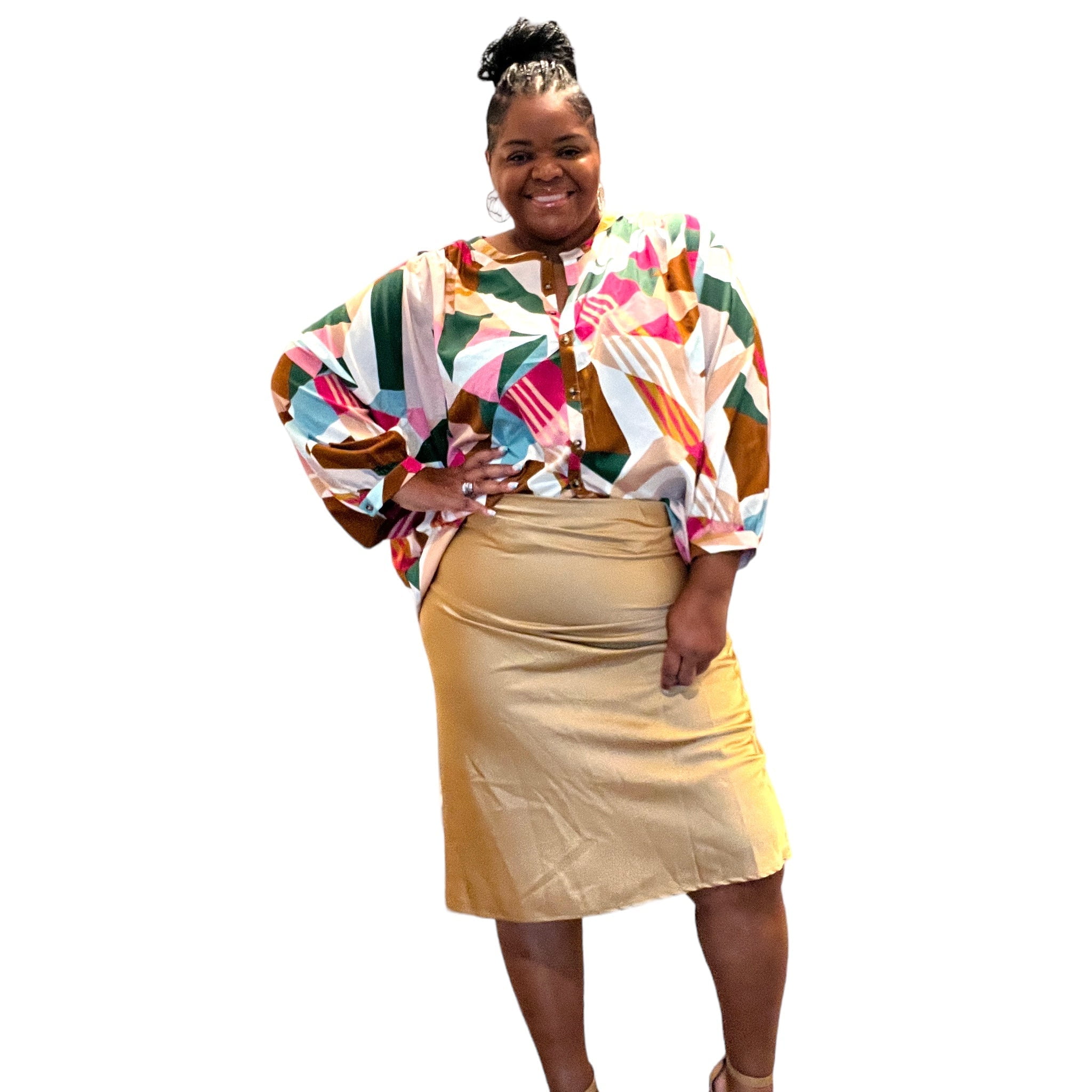 Plus size gold skirts cheap