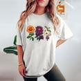 thumbnail image 3 of Raglan Sleeve Tops For Women Floral Print Tshirts Women Crew Neck Short Sleeves Tees Swing Flare Top for Leggings Casual Comfy Tunic Tops For Women Basic Loose Fit T-Shirts, 3 of 6