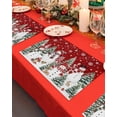 thumbnail image 4 of Christmas Snowman Placemats Set of 2 Cute Snowman Xmas Trees Snowflakes Red Heat Insulation Washable Place Mats, Rustic Non-Slip Table Mats for Dining Table Party Kitchen Decor,13x19 Inch, 4 of 4
