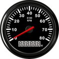 thumbnail image 1 of 85mm Tachometer 3-8K RPM Tacho Meter with LCD Hourmeter For Car Boat 12V/24V Red Backlight Marine Gauge, 1 of 7