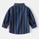 thumbnail image 3 of Gibobby Playeras Niños Chaqueta de camisa a rayas de franela para niños pequeños, chaqueta de manga larga con solapa y botones, camisa con bolsillos para bebés y niñas, abrigo(Azul marino, 2-3 Años), 3 of 5