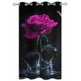 thumbnail image 2 of nqOlkjepod Outdoor Curtains for Patio Waterproof, Pink Roses Outdoor Privacy Panels Grommet, Modern Art Splash Flowers Butterfly Blackout Outside Curtains for Porch/Cabana/Pergola 54"x95", 1 Panel, 2 of 8