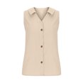 thumbnail image 4 of Zynviq Going Out Tops for Women Summer Cotton Collared Sleeveless Comfort Loose Button Down Shirt Shirts Women L, 4 of 7