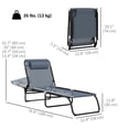 thumbnail image 2 of Set of 2 Folding Lounge Chairs with 4-Position Adjustable Backrest, Breathable Mesh & Steel Frame, Portable Reclining Chaise Lounges for Camping, Beach, Poolside, Grey, 2 of 7
