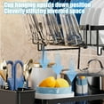 thumbnail image 4 of dajkiuy Dish Drying Rack,2-Tier Dish Racks for Kitchen Counter,Side Sink Dish Drying Rack Stainless Steel,for Storage Kitchen Organization,Gifts for Women,Mothers Day,Kitchen Gadgets(Black), 4 of 6