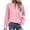 Pink, variant on QQZ Textured 1/4 Zipper Sweatshirt for Women, Stand Collar Long Sleeve Pullover, Comfort Hoodies for Women Without Hood