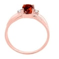thumbnail image 4 of Mauli Jewels Rings for Women 0.9 Carat Oval Garnet and Diamond Ring 4-Prong 10K Rose Gold, 4 of 6