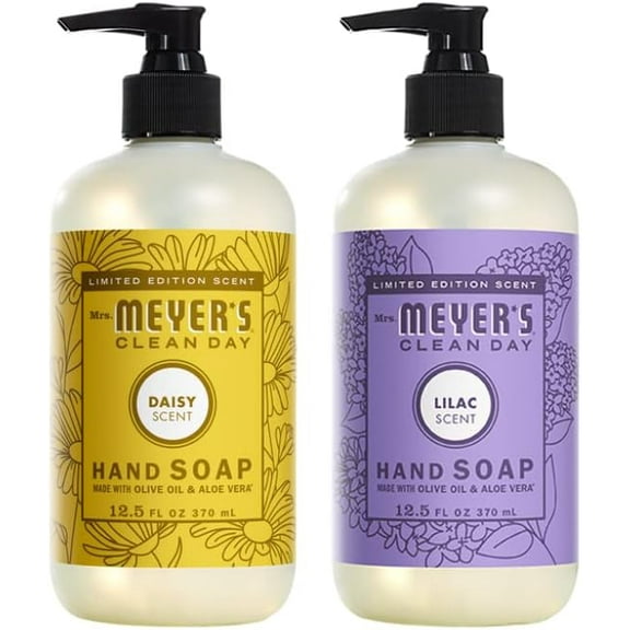 Mrs. Meyer's Clean Day Variety Pack, 1 Liquid Hand Soap Lilac 12.5 oz, 1 Liquid Hand Soap Daisy 12.5 oz