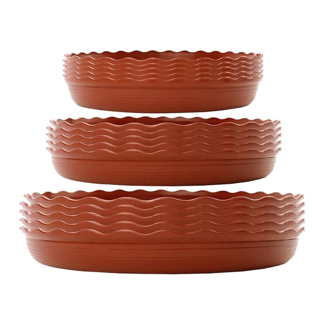 Almencla 15 Pcs Plateaux Ronds pour Plantes Soucoupes pour Cour Intérieure Extérieure Rouge