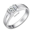 thumbnail image 3 of Anillos de corte redondo Moissanite Platino Chapado en Plata Anillo de compromiso de boda para las mujeres Anillo de promesa para su día, 3 of 8