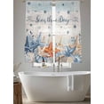 thumbnail image 4 of Navy Blue Beige Starfish Sheer Curtains 63 Inch Length 2 Panels Set, Coastal Nautical Summer Coral Shell Voile Window Treatment Curtains Sheers Drapes for Bedroom/Living Room/Kitchen 52x"63"x2, 4 of 7