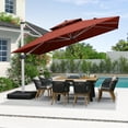 thumbnail image 3 of PURPLE LEAF 12FT Deluxe Square Patio Umbrella, Large Offset Cantilever Umbrella with 360° Rotation, Brick Red, 3 of 14