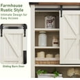 thumbnail image 4 of BOBOKY Over The Toilet Storage Cabinet, Farmhouse Storage Cabinet Over Toilet with Sliding Barn Door & Adjustable Shelves, Home Space Saver for Bathroom, Living Room,Antique White, 4 of 8