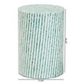 thumbnail image 7 of Baxton Studio Draven Wood & Mother of Pearl End Table in White and Blue, 7 of 7