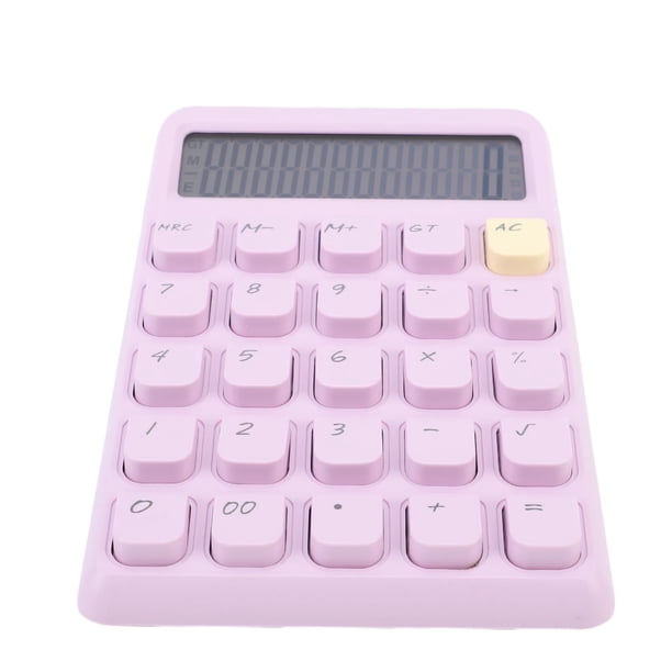 Mini Calculadora Con Energía Solar, Pantalla Compacta De 12 Dígitos, Botones Mecánicos Grandes Mecánicos, Calculadora De Escritorio Que Funciona Con Batería Para La Oficina