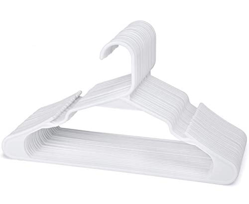 Plastic Hangers Pack Hangers for Clothes Shirt Closet Cloth 60 White Coat 
