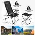 thumbnail image 7 of Patiojoy 4 PCS Outdoor Wicker Chaise Lounge Patio Lounge Chair Ottoman Set Camp Chairs w/7-Gear Adjustable Backrest Black, 7 of 7