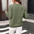thumbnail image 3 of Women's Half Zip Tops Crew Neck Long Sleeve Texture Pullover Fall Winter Fashion Casual Sweatshirts Loose Fit (XL, Army Green), 3 of 9
