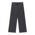thumbnail image 4 of Tdoqot Girls Cotton Linen Pants- Elastic Waist Baggy Lightweight Wide Leg Kids Summer Pants Dark Gray Size 8 Years, 4 of 6