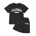 thumbnail image 3 of Hienoo Girls Outfits California Print Cotton Short Sleeve T-Shirt Shorts Set, Sizes 4-14, 3 of 3